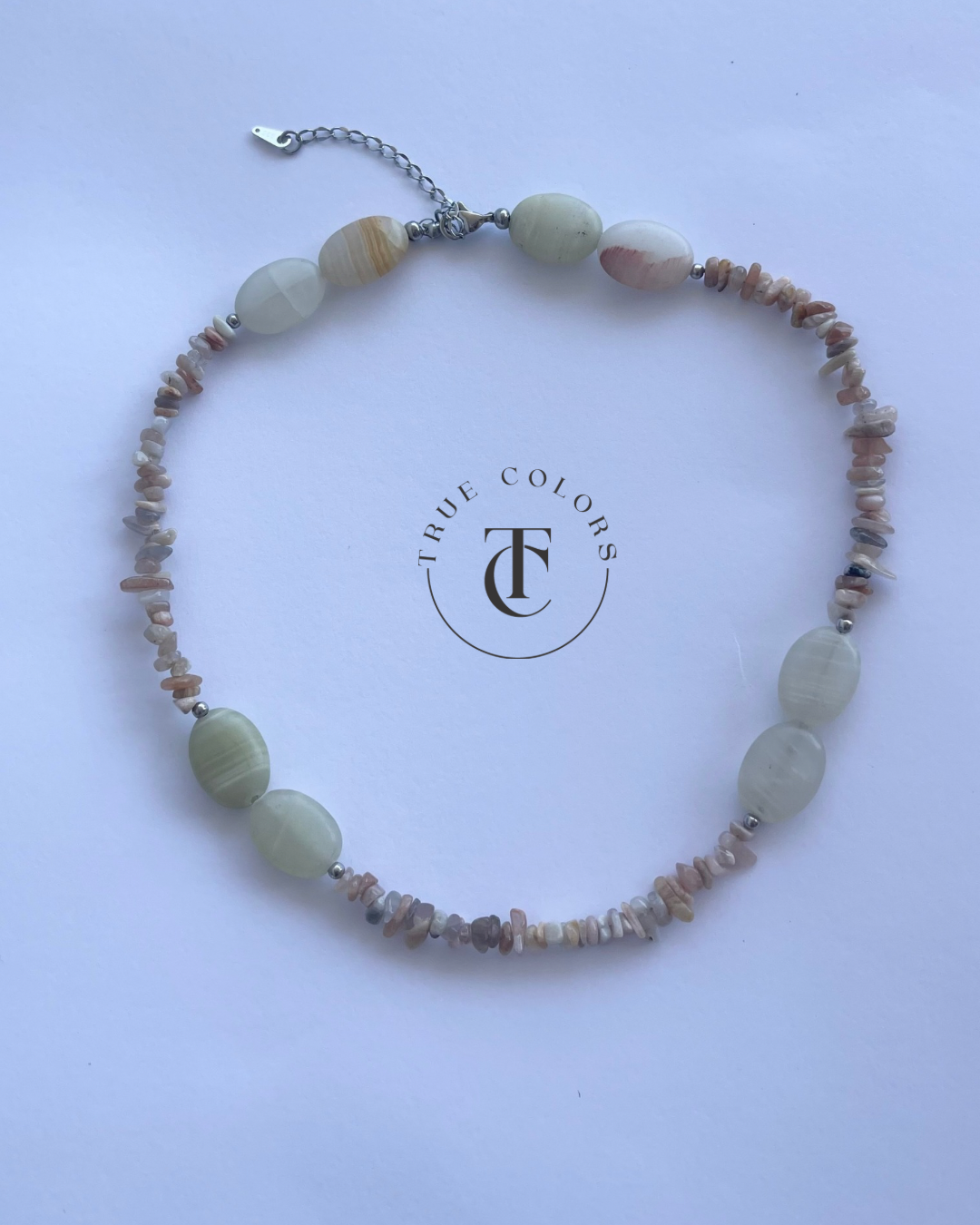 Peach Sorbet - Moonstone & Agate Choker Necklace