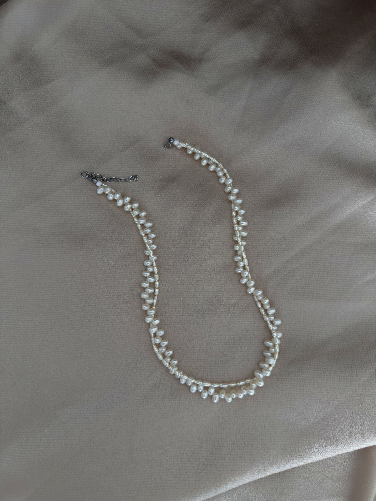 Double Strand Twisted Pearl Necklace