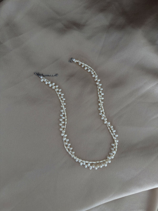 Double Strand Twisted Pearl Necklace