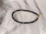Indian agate necklace in green, teal, brown, purple and rust tones
