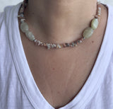 Peach Sorbet - Moonstone & Agate Choker Necklace