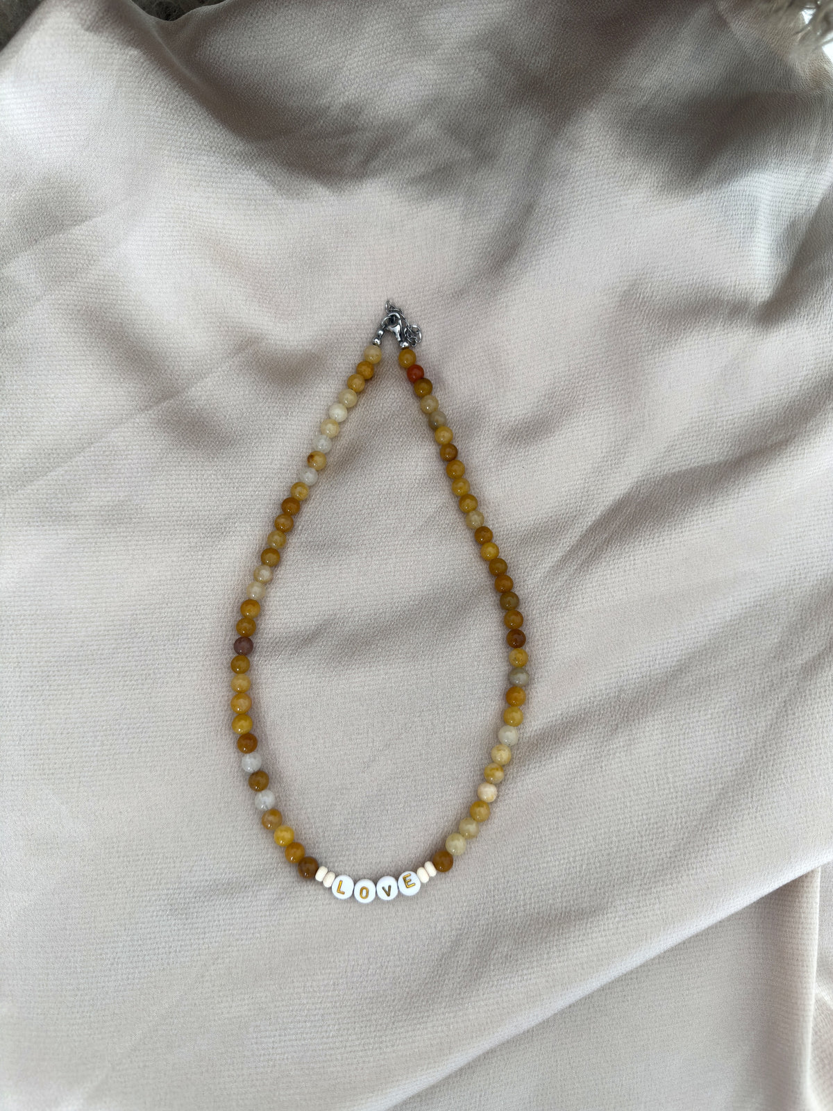 "LOVE" Honey Jade Necklace