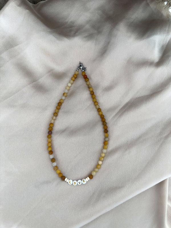 "LOVE" Honey Jade Necklace