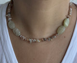 Peach Sorbet - Moonstone & Agate Choker Necklace