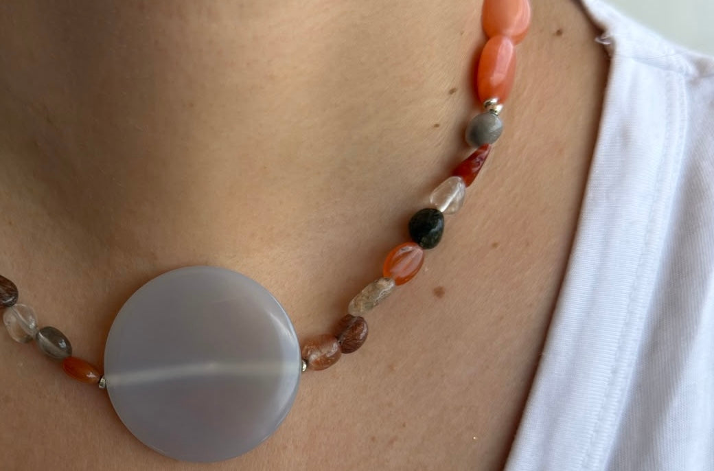 Full Moon Necklace - Jade, Amethyst & Jasper