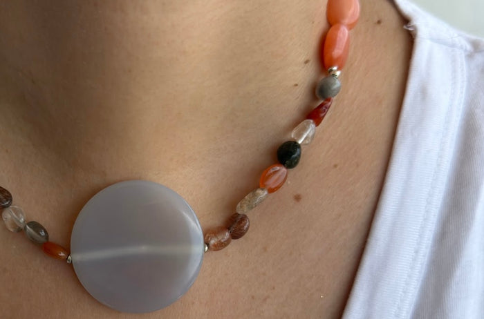 Full Moon Necklace - Jade, Amethyst & Jasper