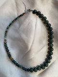 Serpentine & Indian Agate Graduated Necklace