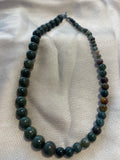 Serpentine & Indian Agate Graduated Necklace