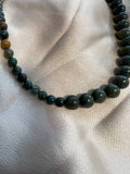 Serpentine & Indian Agate Graduated Necklace