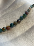 Serpentine & Indian Agate Graduated Necklace